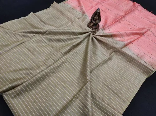 Soft Kota Dual Shade Saree with Steple Stripes & Sequin Pallu